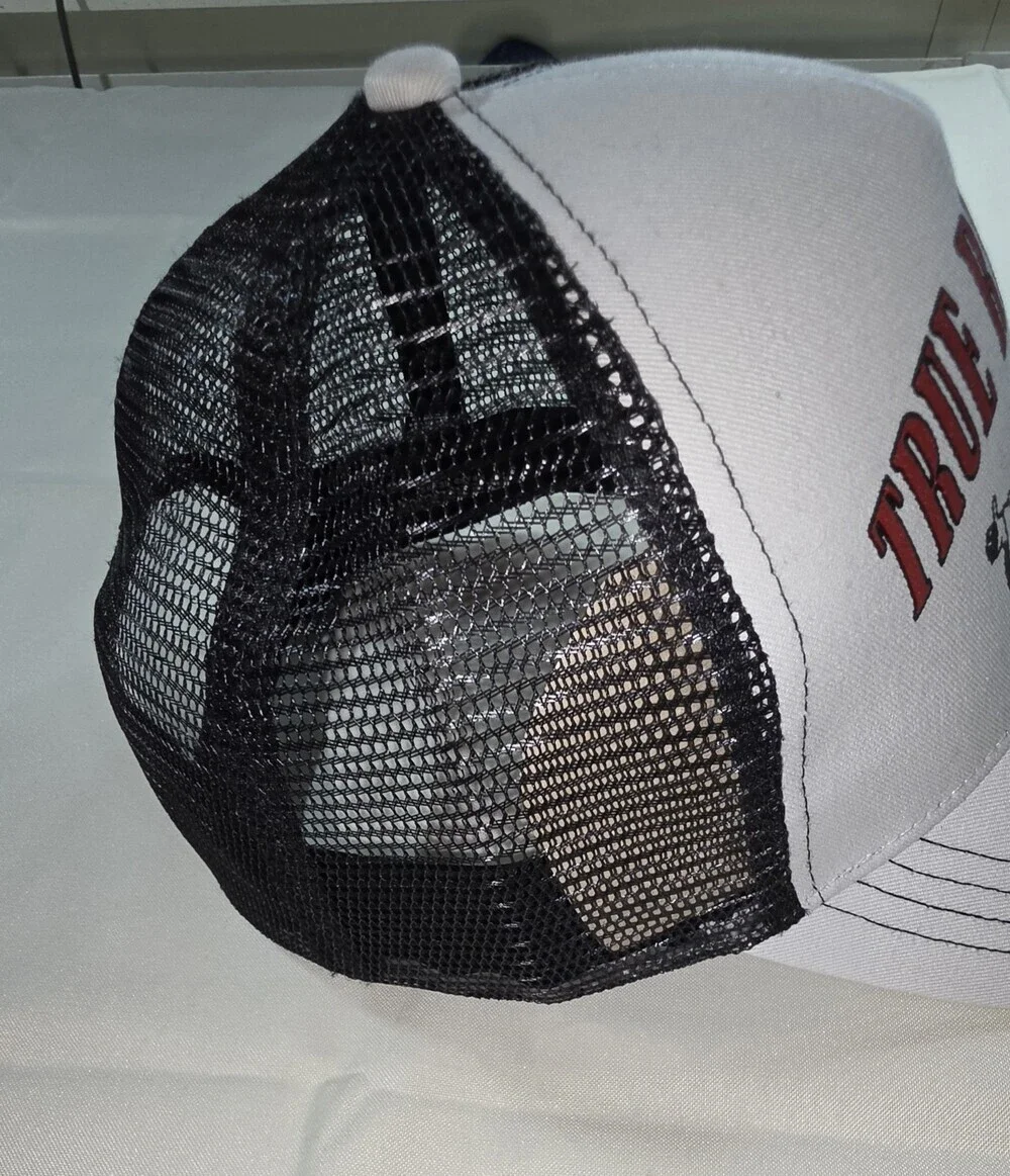 True Religion Men's Trucker Hat White/Black Snapback Cap One size NWOT sku 203